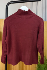 Burgundy Ribby Knit Jumper