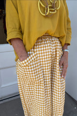 Mustard Yellow Ivy Gingham Pants