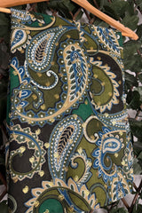Green Gold Detail Paisley Scarf