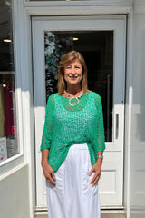 Bright Green Popcorn Poncho Top