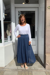 Navy Blue Gypsy Maxi Skirt