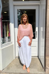 Dusky Coral Popcorn Poncho Top
