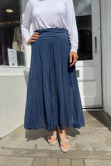 Navy Blue Gypsy Maxi Skirt
