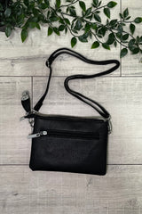 Black Cleo Zip Crossbody Bag