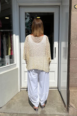 Ecru Popcorn Poncho Top