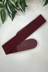 Beetroot Red Sadie Faux Suede Stretch Waist Belt