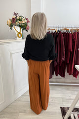Rust Orange Nicole Wide Leg Trousers