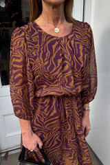 Zena Mustard Zebra Printed Dress