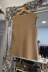 Camel Knitted Waistcoat