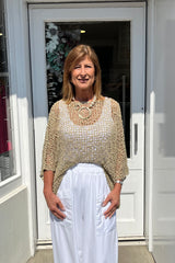Taupe Popcorn Poncho Top