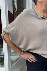 Mocha Neave Oversized Ruched Button Cardigan