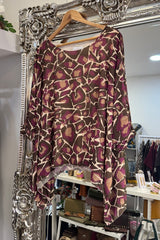 Maroon Shirley Poncho Blouse