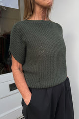 Khaki Green Yasmin Short Sleeve Knit