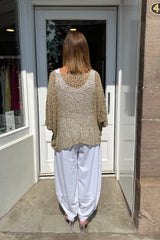 Taupe Popcorn Poncho Top