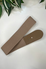 Taupe Sadie Faux Suede Stretch Waist Belt