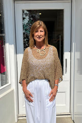 Latte Brown Popcorn Poncho Top