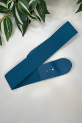 Teal Sadie Faux Suede Stretch Waist Belt
