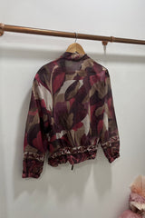 Burgundy Arty Lightweight Bomber Jacket