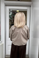 Taupe Scarlett Puff Hem Jacket