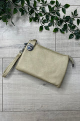 Gold Cleo Zip Crossbody Bag