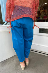 Cobalt Blue Premium Crop Trouser