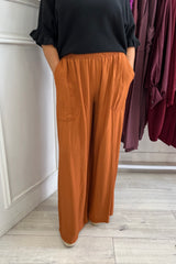 Rust Orange Nicole Wide Leg Trousers