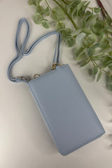 Light Blue Zip Wallet Crossbody Bag