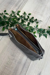 Slate Grey Cleo Zip Crossbody Bag