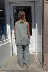 Khaki Green Ava Cotton Front Pocket Trousers