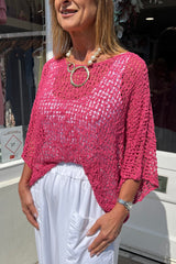 Dusky Pink Popcorn Poncho Top