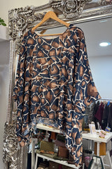 Navy Blue Shirley Poncho Blouse