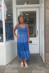 Royal Blue Crochet Bust Dress