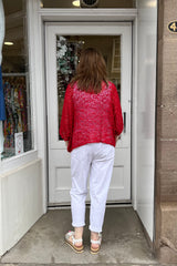 Red Popcorn Poncho Top
