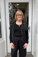 Black Wildflower Knitted Waistcoat