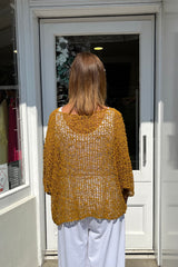 Mustard Yellow Popcorn Poncho Top