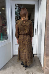 Zena Olive Zebra Printed Dress