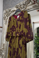 Olive Green Tessa Printed Dress