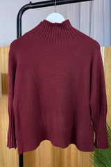 Burgundy Ribby Knit Jumper