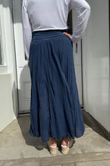 Navy Blue Gypsy Maxi Skirt
