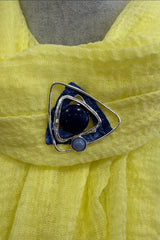 Midnight Blue Geometric Triangle Magnetic Brooch