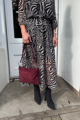 Zena Black and White Zebra Printed Dress