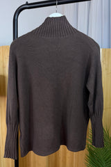 Chocolate Brown Ribby Knit Jumper