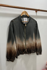 Khaki Green Ombre Lightweight Bomber Jacket