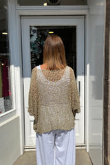 Taupe Popcorn Poncho Top