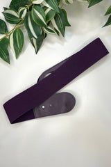 Deep Purple Sadie Faux Suede Stretch Waist Belt