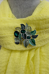 Green Botanical Leaf Magnetic Brooch