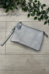 Silver Cleo Zip Crossbody Bag