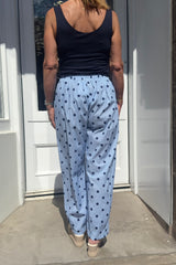 Baby Blue and Navy Polkadot Trousers