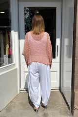 Dusky Coral Popcorn Poncho Top