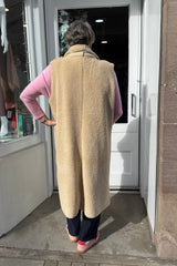 Caramel Beige Oversized Anya Teddy Maxi Gilet